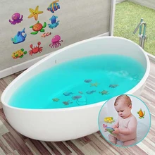 10 шт./компл. стикер для ванной стены Стикеры плитка Стикеры s Мирового океана на каждый день с рисунком Стикеры s в Ванная комната для детей Детские на борт ванны