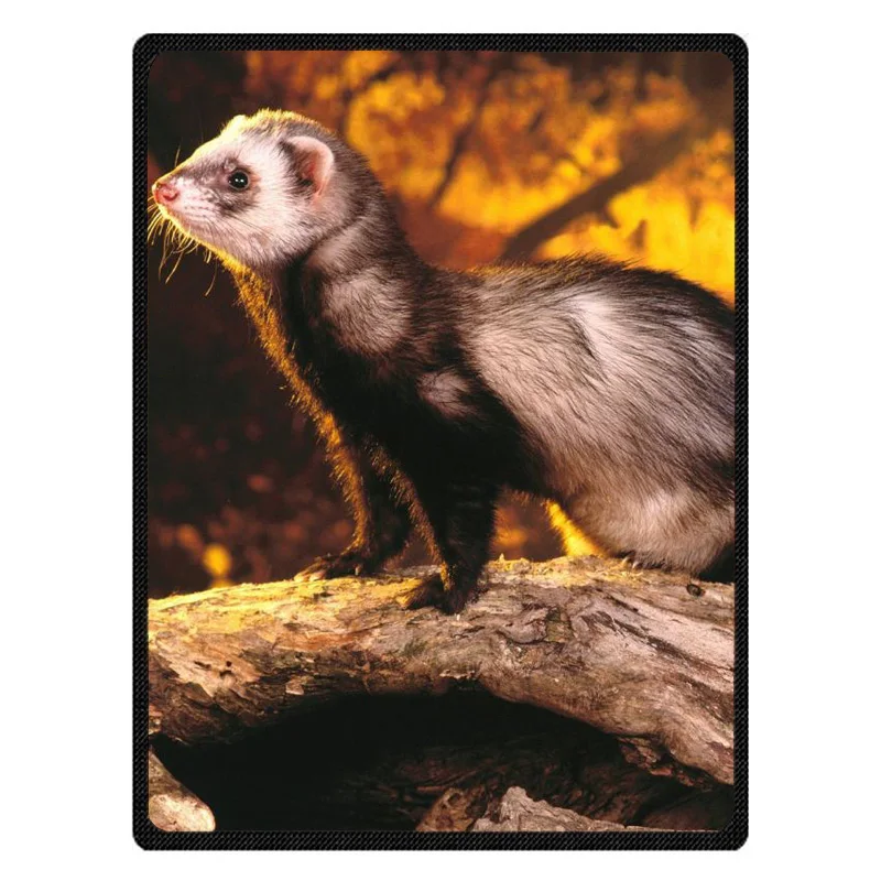 Custom Photo Blanket Flannel Fleece Fabric Blanket Ferret Sofa Bed