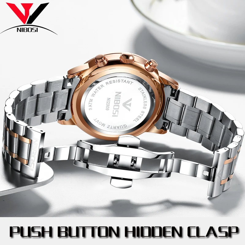 Reloj Hombre NIBOSI часы с хронографом для мужчин водонепроницаемые мужские 2018 Роскошные