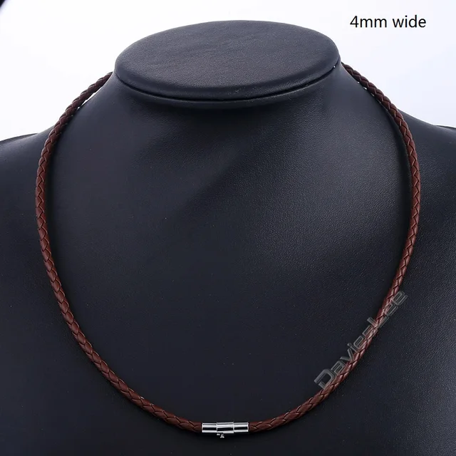 Mens Necklace Choker Brown Black 