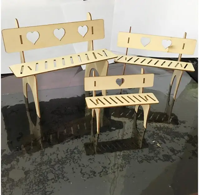 

1pc 24cm Wooden assembled bench 3 sizes Christmas Decorations Home decoration Wedding decor DIY Gifts Crafts toys XP90