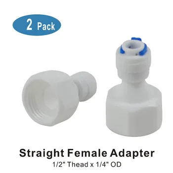 

Straight Adapter 1/2" Thread Male to 1/4" Tube Quick Connect Pipe or Fitting for Water Filters - 2 Pack
