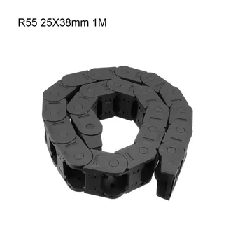 

UXCELL R55 25x38mm 25x57mm 25x25mm Drag Chain Cable Carrier Open Type Transmission Chains 1m Length with End Connectors