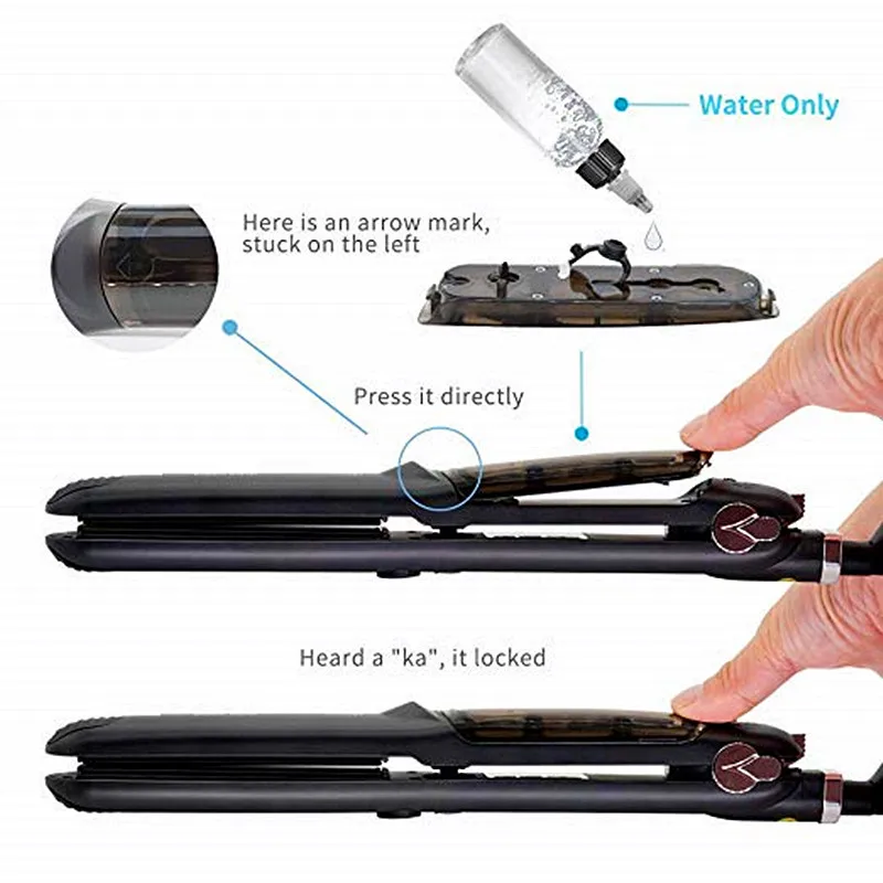 Flat Steam Iron Hair Straightener Professional Ceramic Vapor with Argan Oil Infusion straightening