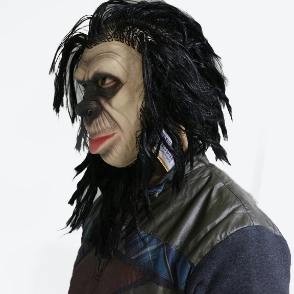 Маска Шимпанзе обезьяна шимпанзе животное полная маска над головой веселье Хэллоуин лицо пушистое
