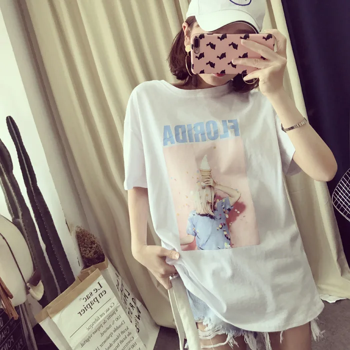 

ECTTCT Fashion Blusas 2019 Summer Best Friends T Shirt Korean Ulzzang Harajuku Short Sleeve T-shirts Women Casual Top