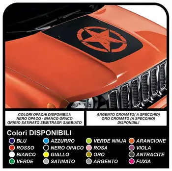 

Sticker Hood Bonnet Band with Star Worn Carved Scratched effect Top Quality Decal Sticker for renegade