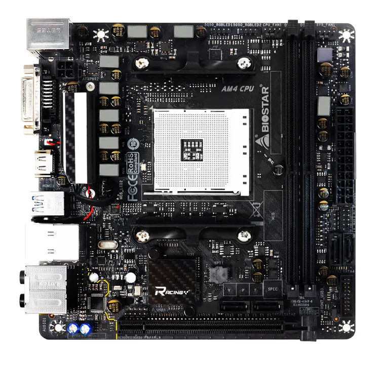 Новая настольная материнская плата X370GTN ITX HTPC для BIOSTA Mini DDR4 с поддержкой 1700X 1800X USB 3