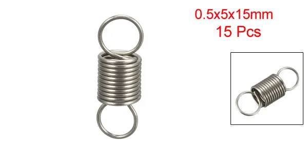 Free Length 0.59 inches Stainless Steel Small Dual Hook Tension Spring 5pcs OD 0.2 inches uxcell Extended Compressed Spring Wire Diameter 0.02 inches