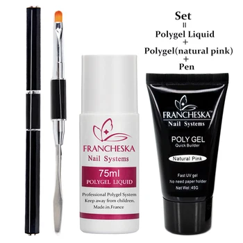 

poly gel set polygel liquid primer nail brush vernis semi permanant uv gel color soak off nail polish gelpolish poli gel