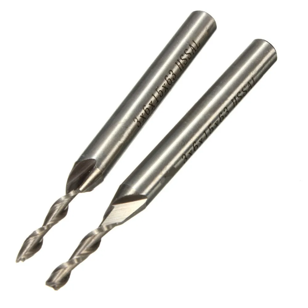 5Pcs Extra Long 3mm 2 Flute HSS & Aluminium Extended End Mill Cutter