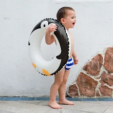 Детские аксессуары с рисунком пингвина, купание и плавание, прочные детские летние аксессуары для бассейна, круг, плавающий