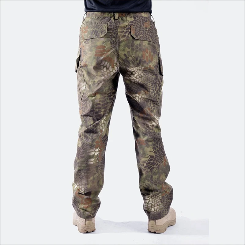 6Outdoor  Camouflage Combat Rattlesnake Pants Tactical Loose Army Uniform Men's Pattern Sport Soldier Training Cargo Cotton Pants