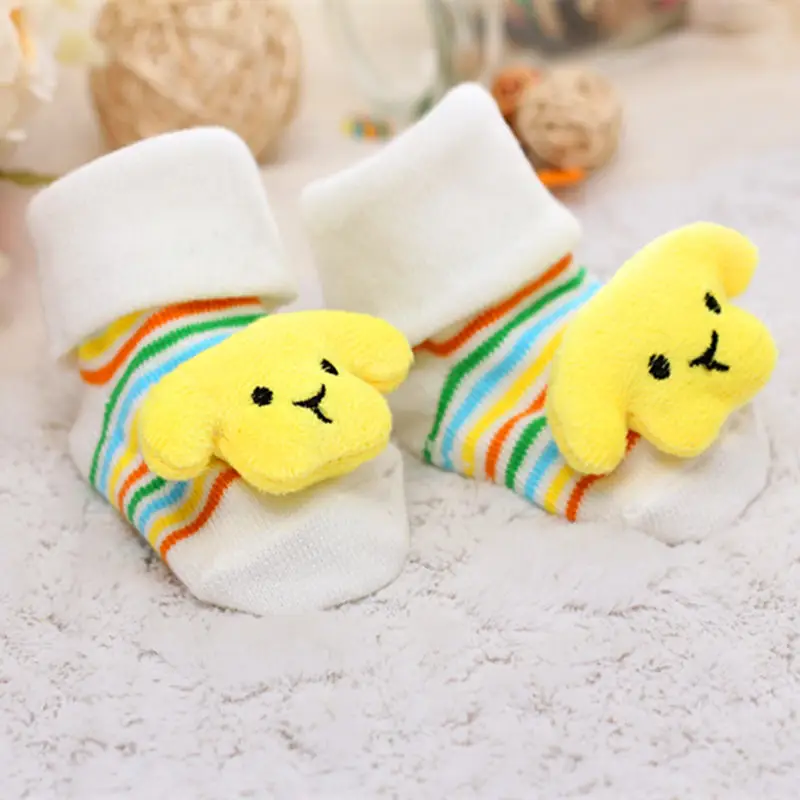 Baby socks rubber anti slip floor cartoon kids Toddlers autumn spring Fashion Animal newborn Cute 0-6-12month - Цвет: Big ear dog