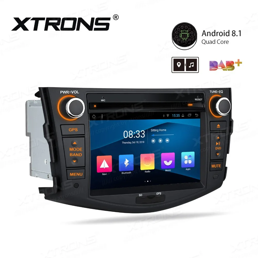 Top XTRONS 7" Android 8.1 Car DVD Multimedia Player GPS Navigation RCA Radio USB for Toyota RAV4 2006 2007 2008 2009 2010 2011 2012 1