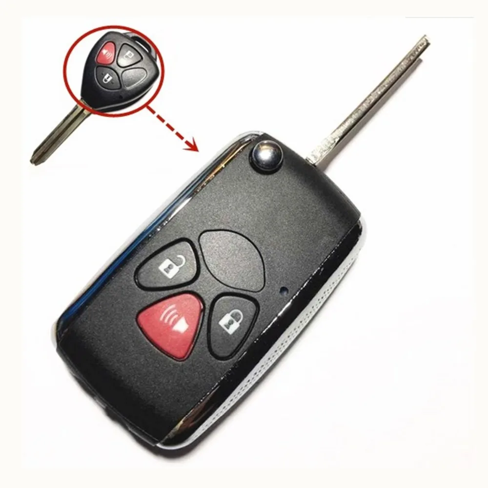 

3 Buttons Modified Flip Remote Car Fob Case For Toyota Camry Avalon Corolla Matrix RAV4 Yaris Venza Scion TOY43 Blade Key Shell