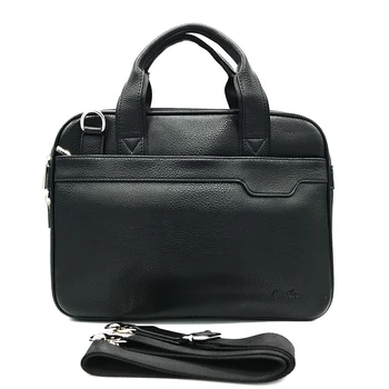 

Men's leather Portable Briefcase Lightweight Thin handbag Business Office Tote Black Classic Briefcase made of PU Men's Gift