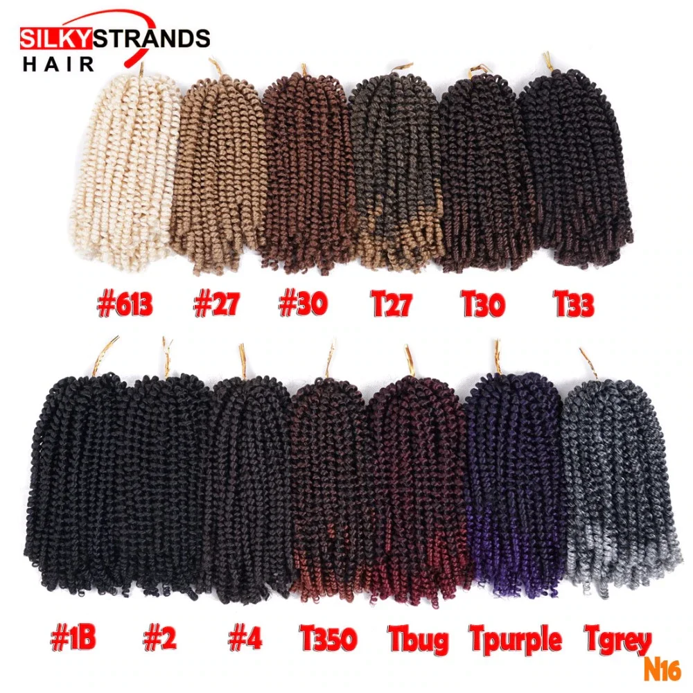 Ombre Spring Twist Fluffy Crochet Braids Silky Strands Crochet