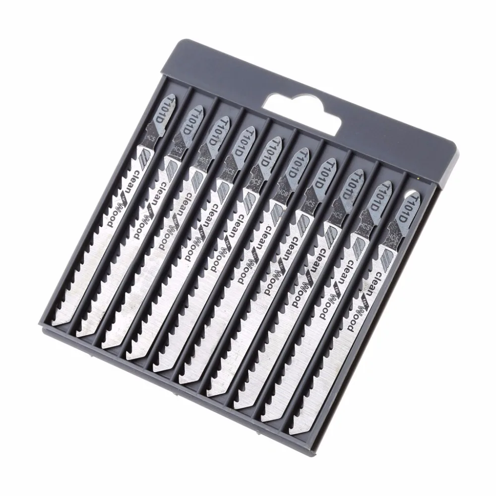 10pcs/set T101D 100mm HCS Jig Saw Blades Clean Cutting For Wood PVC