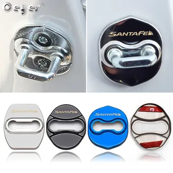 

Ceyes Car Styling Sticker Accessories Case For Hyundai Santa Fe SantaFe For Kia Ceed Auto Protection Door Lock Cover Buckle 4pcs