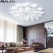 IRALAN lustre, современная светодиодная Люстра для кухни, гостиной/столовой, спальни, роскошное освещение, лампа, белое приложение, пульт дистанционного управления