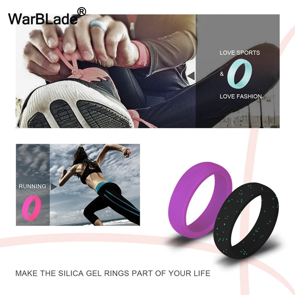 10pcs/set 4-10 Size Food Grade FDA Silicone Finger Ring 5.7mm Hypoallergenic Crossfit Flexible Rubber Rings For Women Wedding