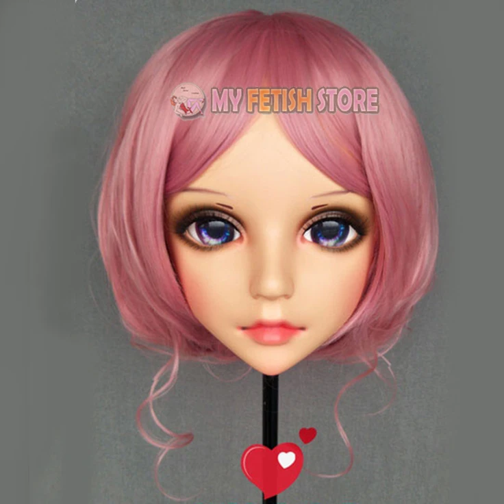 (Hua 01) Женская милая полимерная полуголовная маска кигуруми с глазками BJD Косплей