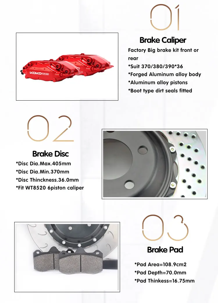 KOKO Гонки автозапчасти для Гольф MK5 17rim F40 строка гонки тормозные комплекты для автомобильных аксессуаров