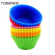 12 шт Круглые многоразовые силиконовые формы для выпечки/капкейки лайнеры яркие формы для маффинов в контейнере для хранения(смешанные цвета