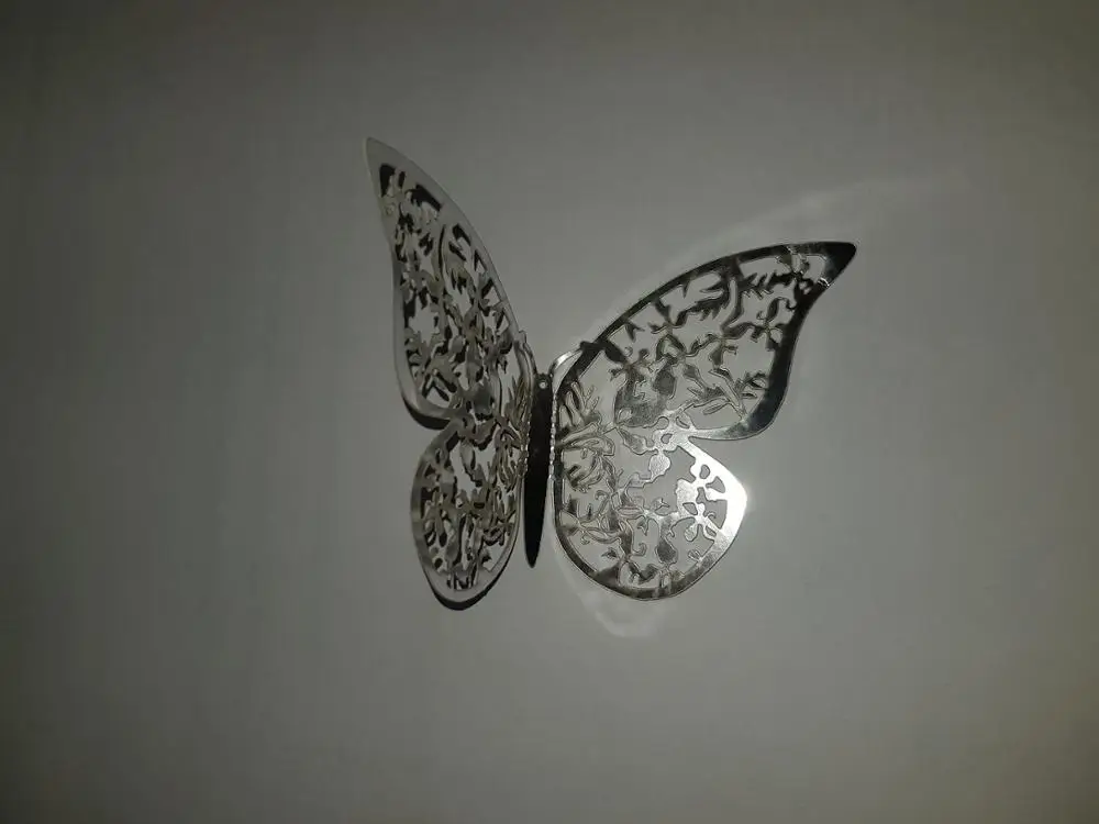 3D Wallpaper Butterfly Hollow Wall Stickers for Fridge - 12 Pcs