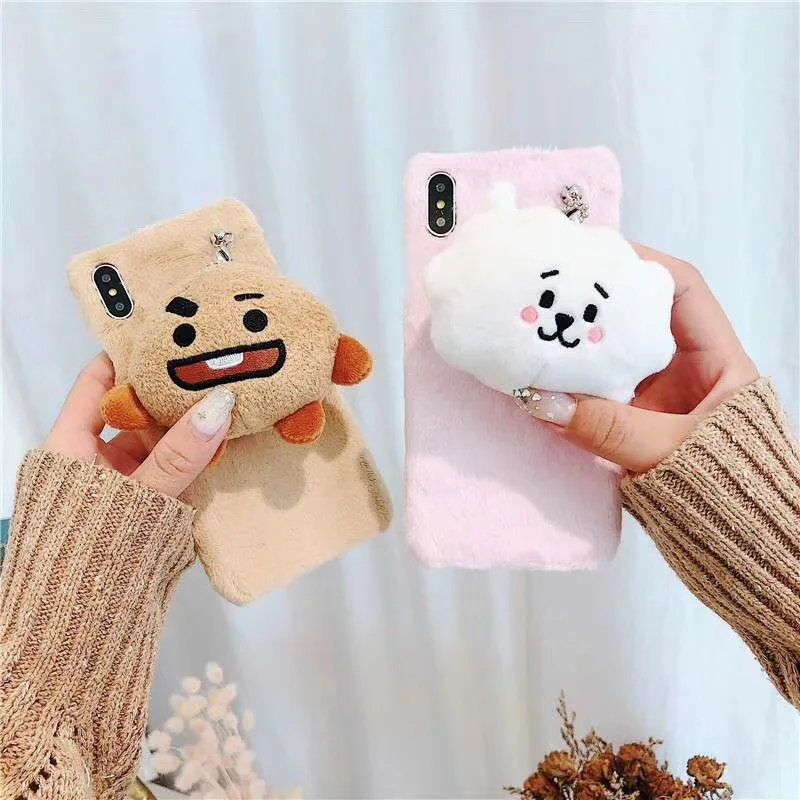Cute Plush Cloud Warm Fuzzy Phone Case For iphone XS Max XR X Case For iphone 6 6s 7 8 Plus Fashion Funny Back Cover Soft Fundas