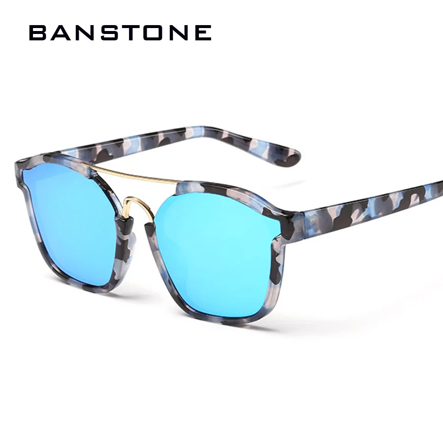 BANSTONE Fashion Mirror Coating Sunglasses Oculos De Sol UV400 Square