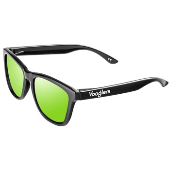 

Gafas de Sol Hombre Mujer Polarizadas UV400 Marca Vooglers Boreal Sky Lente Verde Marco Negro Brillo Espejo 2019
