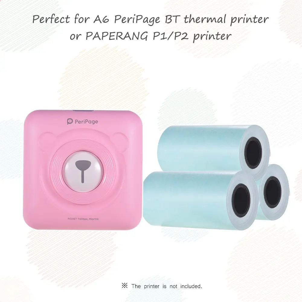 

Printable Sticker roll paper Direct Self-adhesive Thermal Paper 57*30mm(2.17*1.18in) for PeriPage A6 Pocket PAPERANG P1/P2