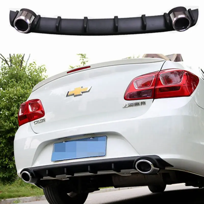

For Cruze Car Accessories Rear Bumper Protector Dual Diffuser Spoiler For Chevrolet Cruze bumper rear lip rear spoiler 2015