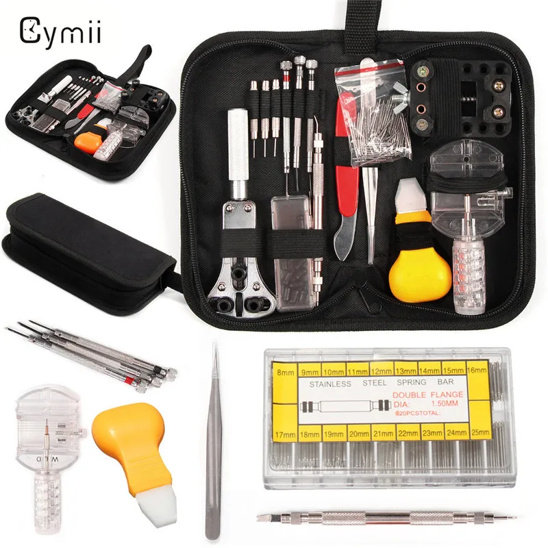 

Cymii 415Pcs Professional Watch Repair Tools Kit Set With Portable Black Carrying Case For Watchmaker Watch Accessories
