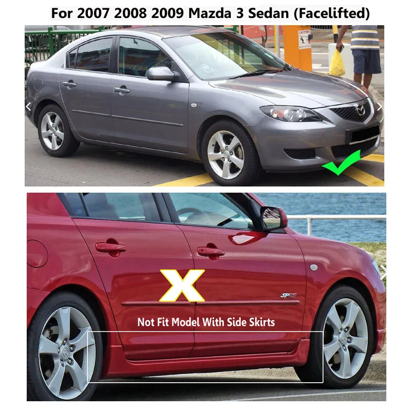 Передние и задние формованные Автомобильные Брызговики для 2007 2008 2009 Mazda 3 i Sedan