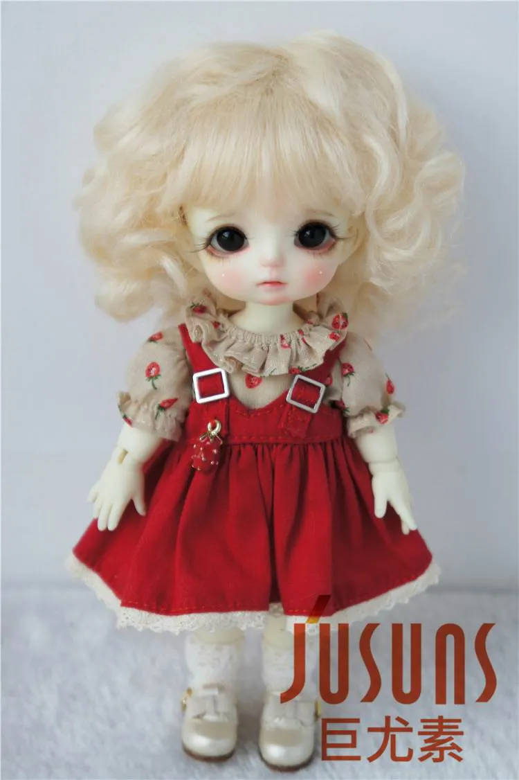 JD012 1/8 5-6 дюймов, парик для куклы, модный парик для куклы BJD, милые парики из мохера, волнистый парик для маленькой куклы, популярные аксессуары для кукол - Цвет: 5-6inch Blond M9