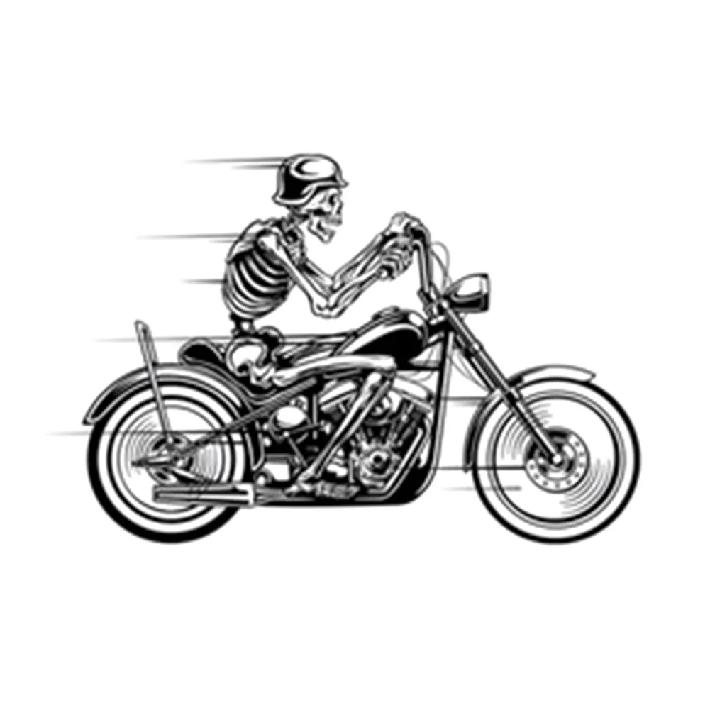 Motorcycle Skeleton Biker Skull Car Truck Window Wall Laptop Vinyl Decal Sticker