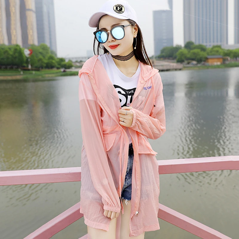 1Sun Shirt Quick Dry Sun UV Protection Women Hooded Jackets Thin Long Windbreaker Breathable Beach Cycling Hiking Sunscreen Tops
