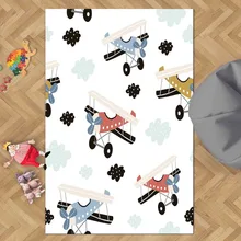 Else белый Небесно-Голубой облака красный коричневый самолеты 3d печать нескользящие микрофибры Детские украшения для детской комнаты коврик детский коврик