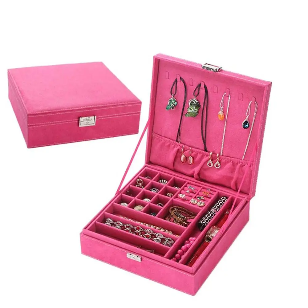

Multi-layer Flannel Jewelry Box Princess European Wooden Cosmetic Box Jewelry Storage Box Jewelry Box