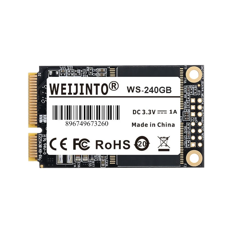WEIJINTO mSATA SSD 128 ГБ 256 480 512 1 ТБ мини SATA Внутренний твердотельный жесткий диск для