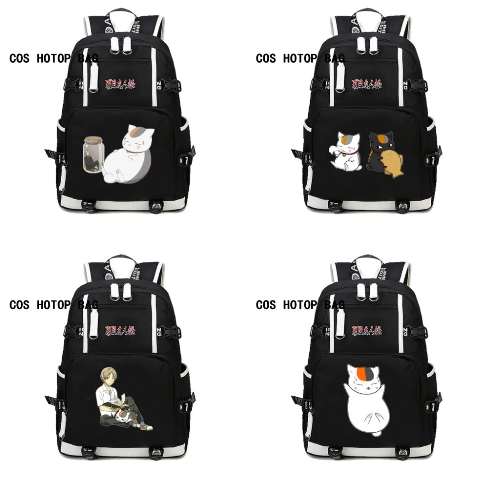 

Anime Natsume Yuujinchou backpack Cat Printing Students book bag Mochila for Teenagers BackPack Rucksack Travel Daypack 18 style