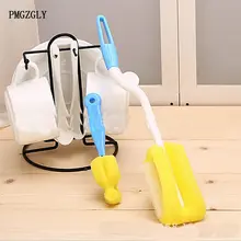 2PC Easy Clean Crib Nipple Cup Sponge Brush Baby Milk Bottle Glass Cup Scrubber Washing Cleaning Tool Long Handle Bottle Brushes