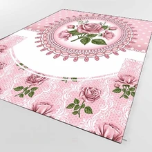 Else розовый белые розы цветы Цветочные Vintages 3d принт нескользящей микрофибры Гостиная Декоративные Современные моющийся коврик коврики