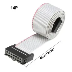 Uxcell 1 шт серый 14/34/40/50/64 контакты IDC 66 см Длина 2,54 мм Шаг гибкий плоский соединительный кабель Разъем для печатных плат