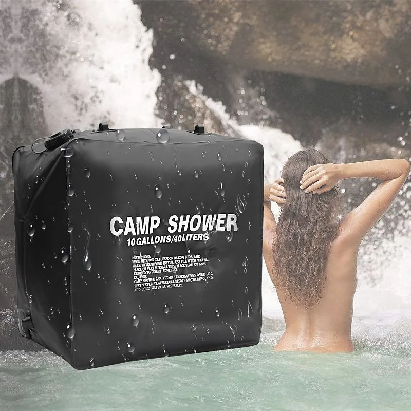 

High Quality 40L 10 Outdoor Shower Water Bag Portable Shower Bag Camping Hiking Solar Heated Shower Bag Wonderful Travel Kits
