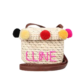 

Women Tassel Beach Straw Bags INS Popular Female Handbag Lady Summer Travel Shoulder Bag Pompom Handmade Knit Crossbody SS3132
