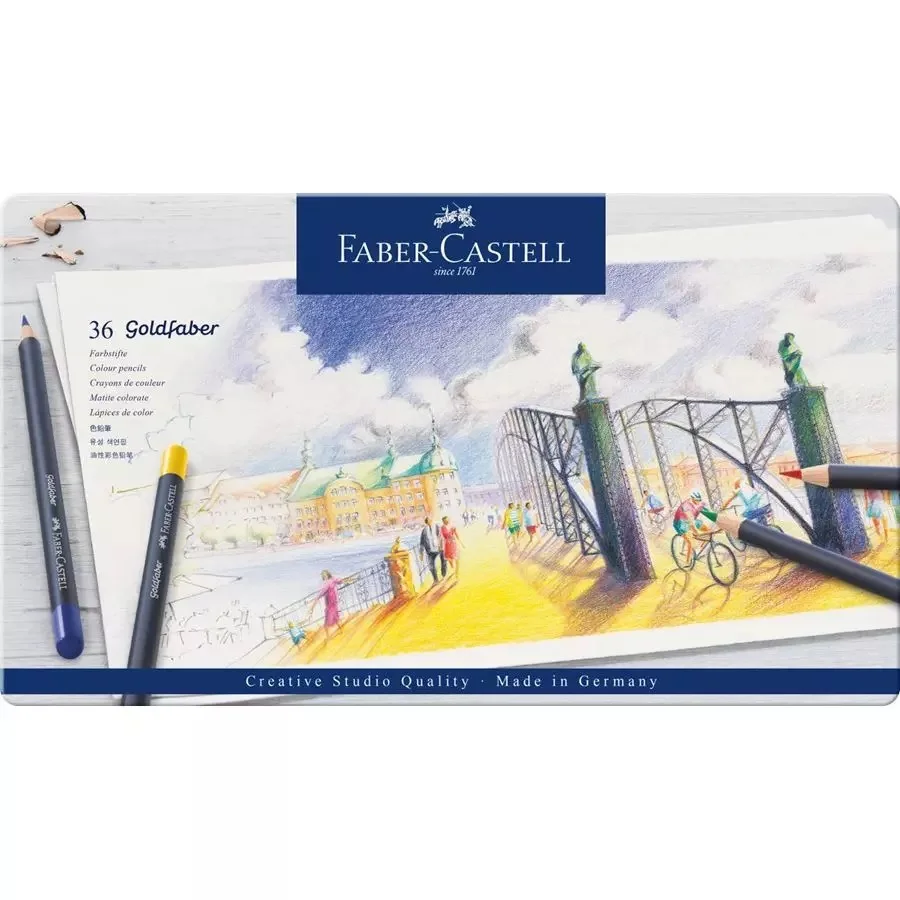 Оригинальный Faber Castell Goldfaber цветные гексагональные карандаши олова 36 Набор